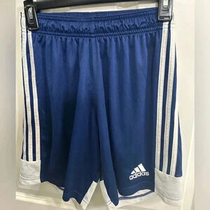 GUC Adidas youth size small. Boys 9-10 Aeroready navy and white athletic shorts